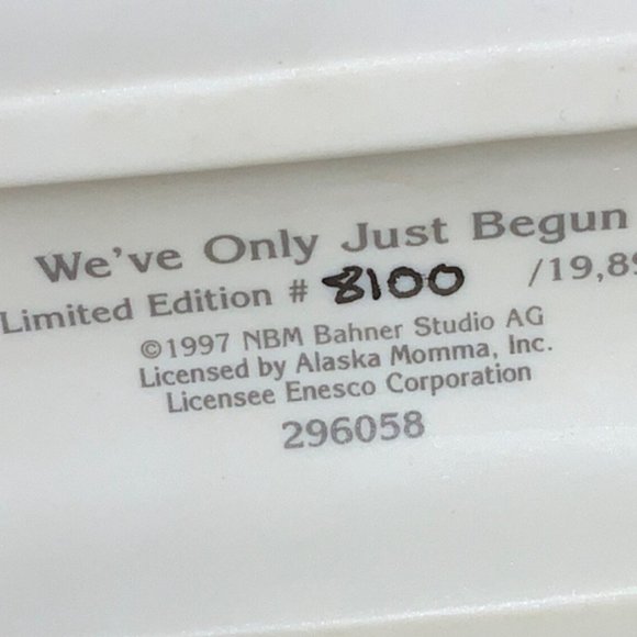 Enesco Bisque 1997 "We've Only Just Begun" Limited Edition Figurine 296058 - Picture 8 of 11